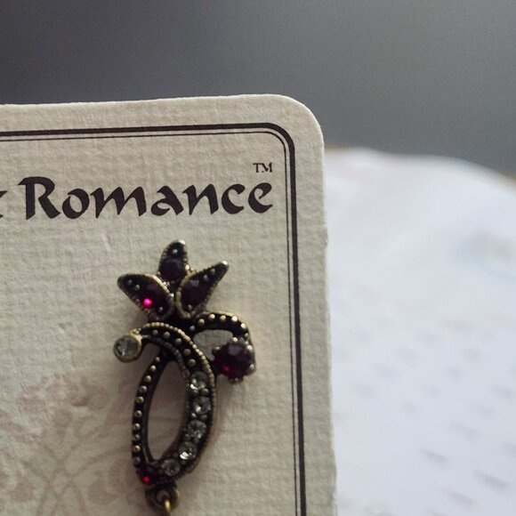 Sweet Romance Art Deco Dangle Earrings Elegant Style Red, Black and Crystal New - Picture 8 of 10